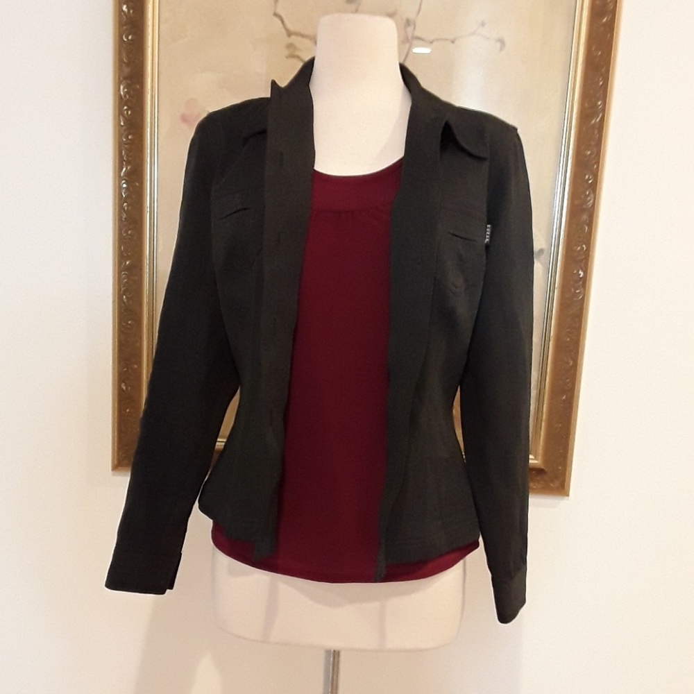 GUESS Jean   Charcoal Black Blazer Jacket